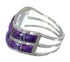 Magenta Turquoise Inlay Sterling Silver Ring Size 6-3/4 FX93538